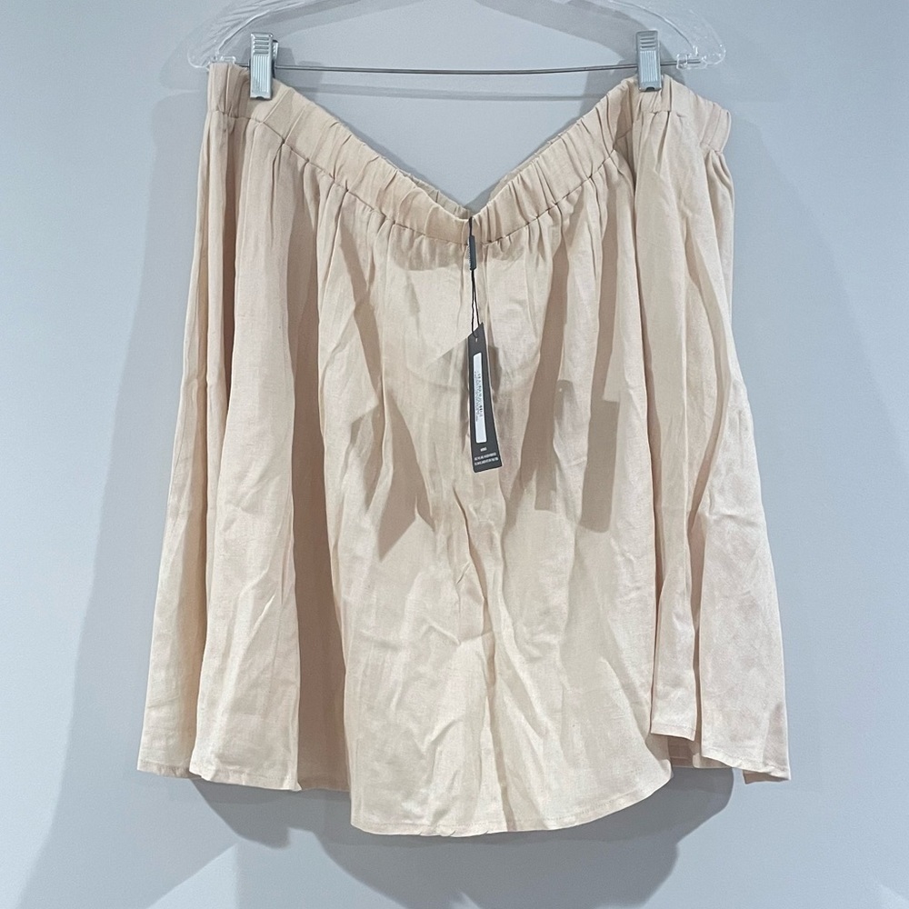 Pretty Little Thing Linen Plunge Blouse Skirt Co-ord Matching Set Plus Size 26W - Picture 6 of 7